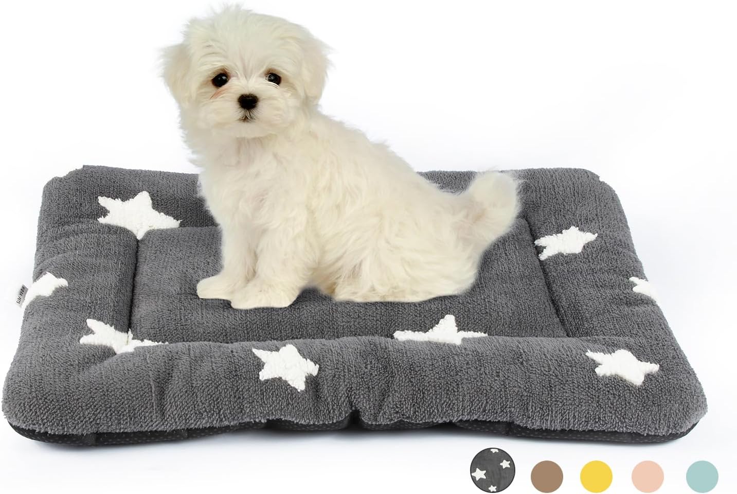 Mora Pets Dog Crate Pad Kennel Bed Crate Mat for Small Dogs Washable Cute Star Pet Bed for Dog Cage Ultra Soft Flat Puppy Cat Kitten Pillow Cushion for Sleeping Anti-Slip Grey 24 x 18 - Pet Explorer