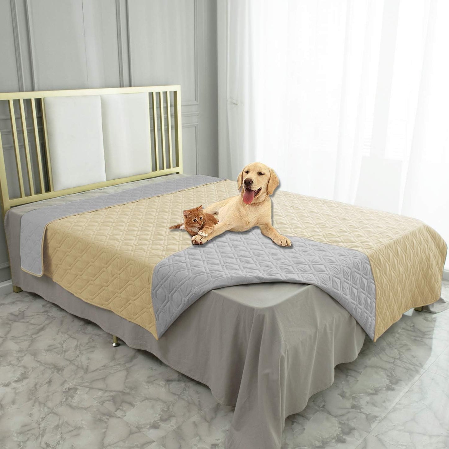 Ameritex Waterproof Dog Bed Cover Pet Blanket for Furniture Bed Couch Sofa Reversible - Pet Explorer