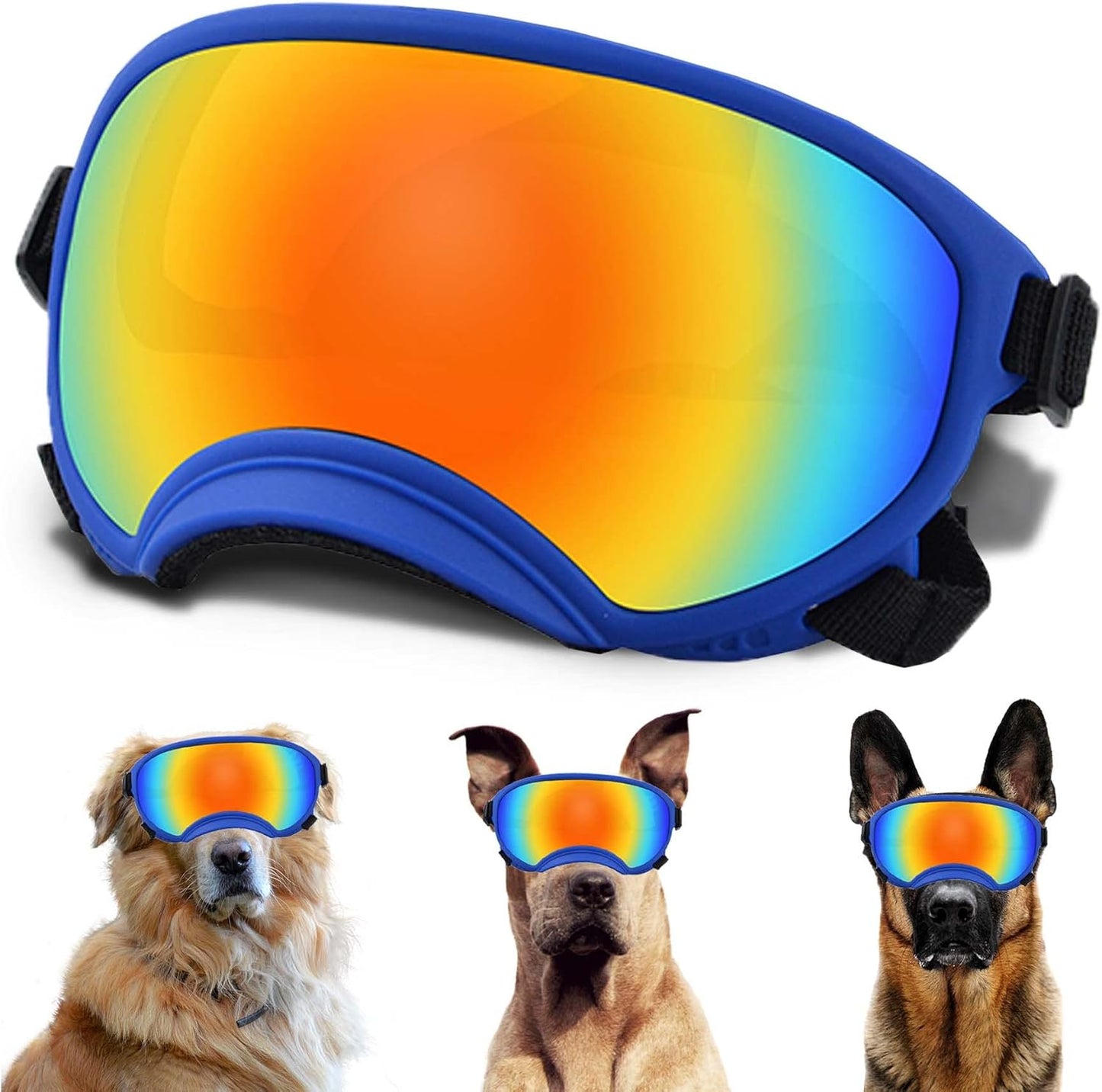 Winproof Large Dog Sunglasses with Adjustable Strap, UV Protection, Soft Goggles for Medium-Large Dogs - Pet Explorer