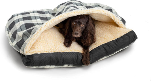 Snoozer Pet Products Luxury Rectangle Cozy Cave, Wag Collection, Small, Barkely Black Diamond - Pet Explorer