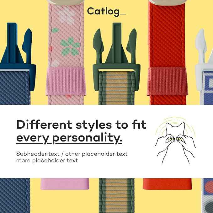 Health Tracker for Cats - Smart Cat Collar with Safety Breakaway Buckle for Indoor Cats, Wellness Alerts, Real-time Monitoring (White×Yellow,XL)