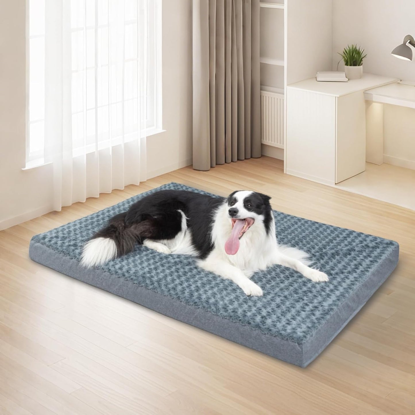 KHONSU PET Dog Bed Mat Plush 4in Orthopedic Pad for Large Dogs up to 150 lbs XXXL Large Waterproof Plush & Removable Cover Machine Washable for Gaint Dogs - Pet Explorer