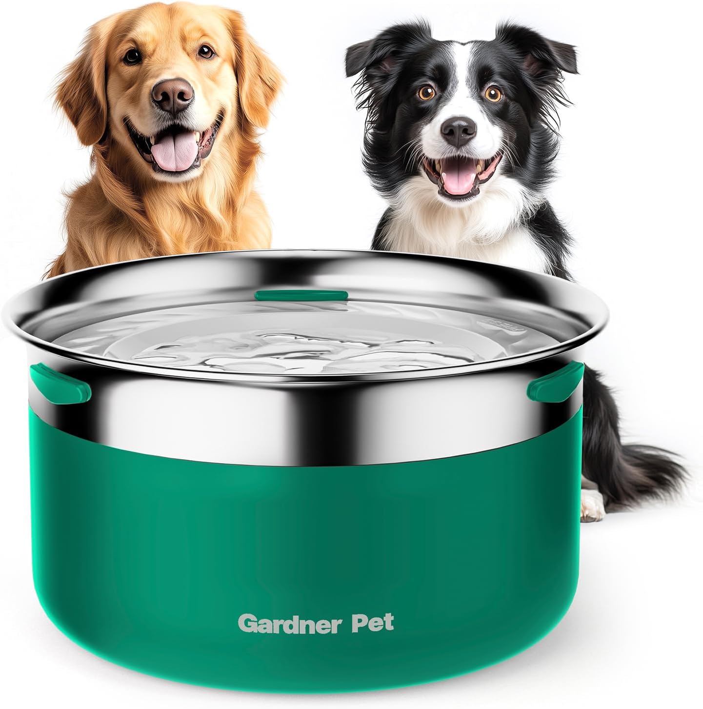 Gardner Pet Dog Bowls 1 Gallon (3.85L) Stainless Steel No Spill Dog Water Bowl, Slow Water Feeder Metal Bowls, Spill Proof Water Dispenser for Large Dogs, Promotes Healthy Hydration - Pet Explorer