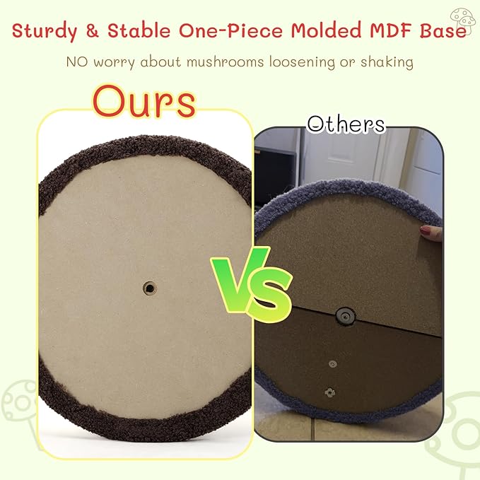 Cat Scratching Post Full Sisal Wrap Cat Tree Cute Mushroom Cat Tower Scratcher for Indoor Cats 19.7Inch