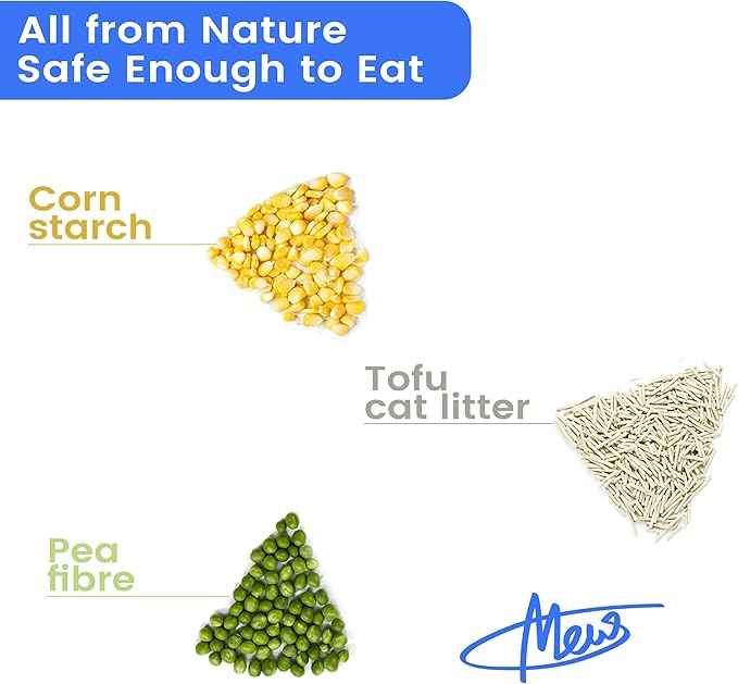 Tofu Cat Litter, Dr. PawPaw Clumping Cat Litter, Natural Tofu Scent 6 lb, Dust-Free Keep Kitty Tidy, Superior Odor Control Keep Step Fresh