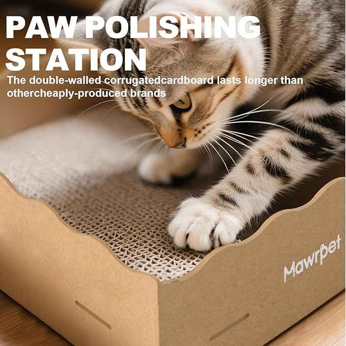 DIY Cardboard Cat House with Scratching Pad, Cat Tower Indoor Play House, Versatile Cardboard Cat Tunnel Box for One or More Pets, Indoor Use Rabbit Hideout Cave Castle Brown, 6 Parts