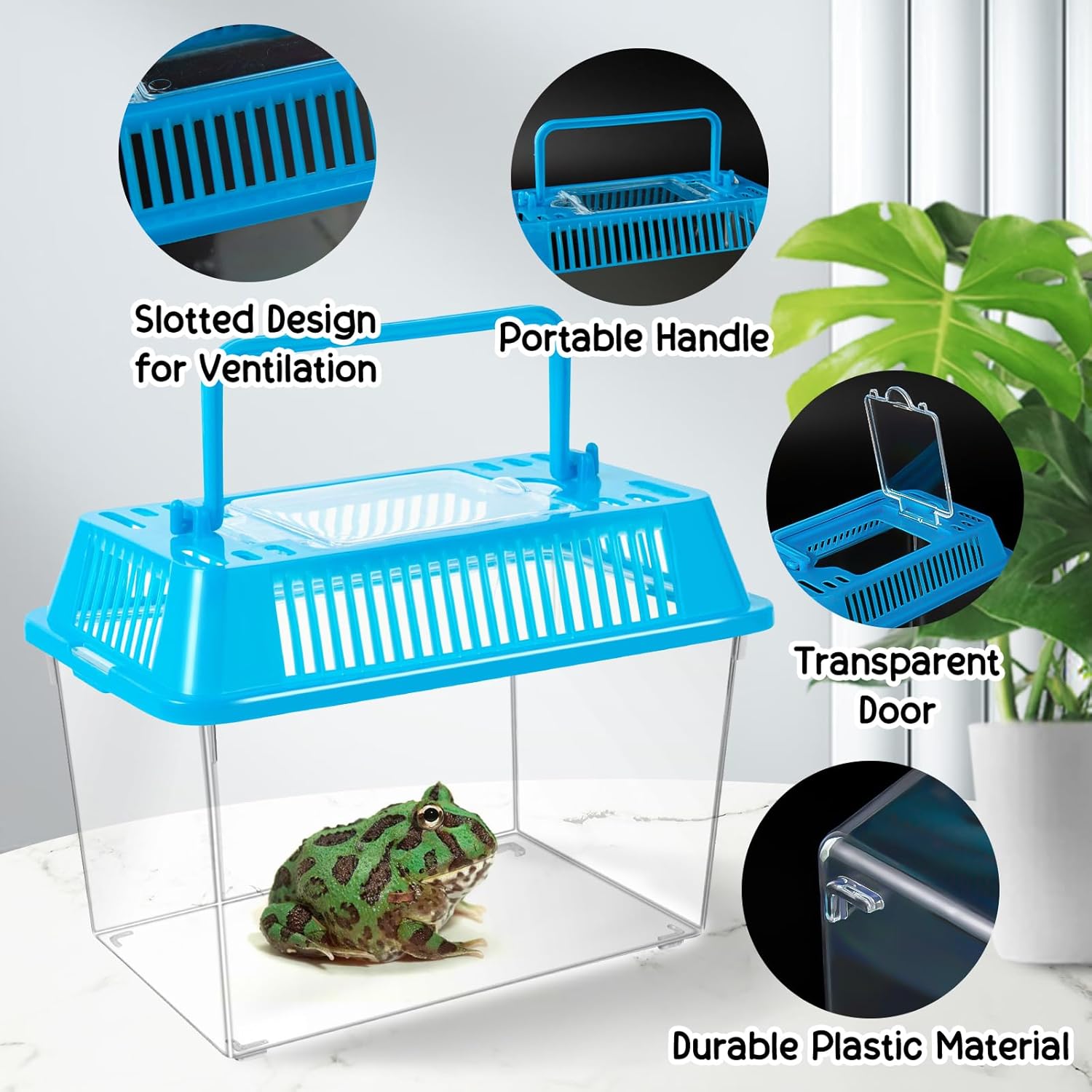 12Pcs Plastic Reptile Terrariums Carrier Cage Tarantula Enclosure Snake Breeding Box Hatching Container Transparent Fish Tank Turtle Aquarium with Random Color Lid for Spider, XS(5.1” x 3.5” x 3.5” - Pet Explorer