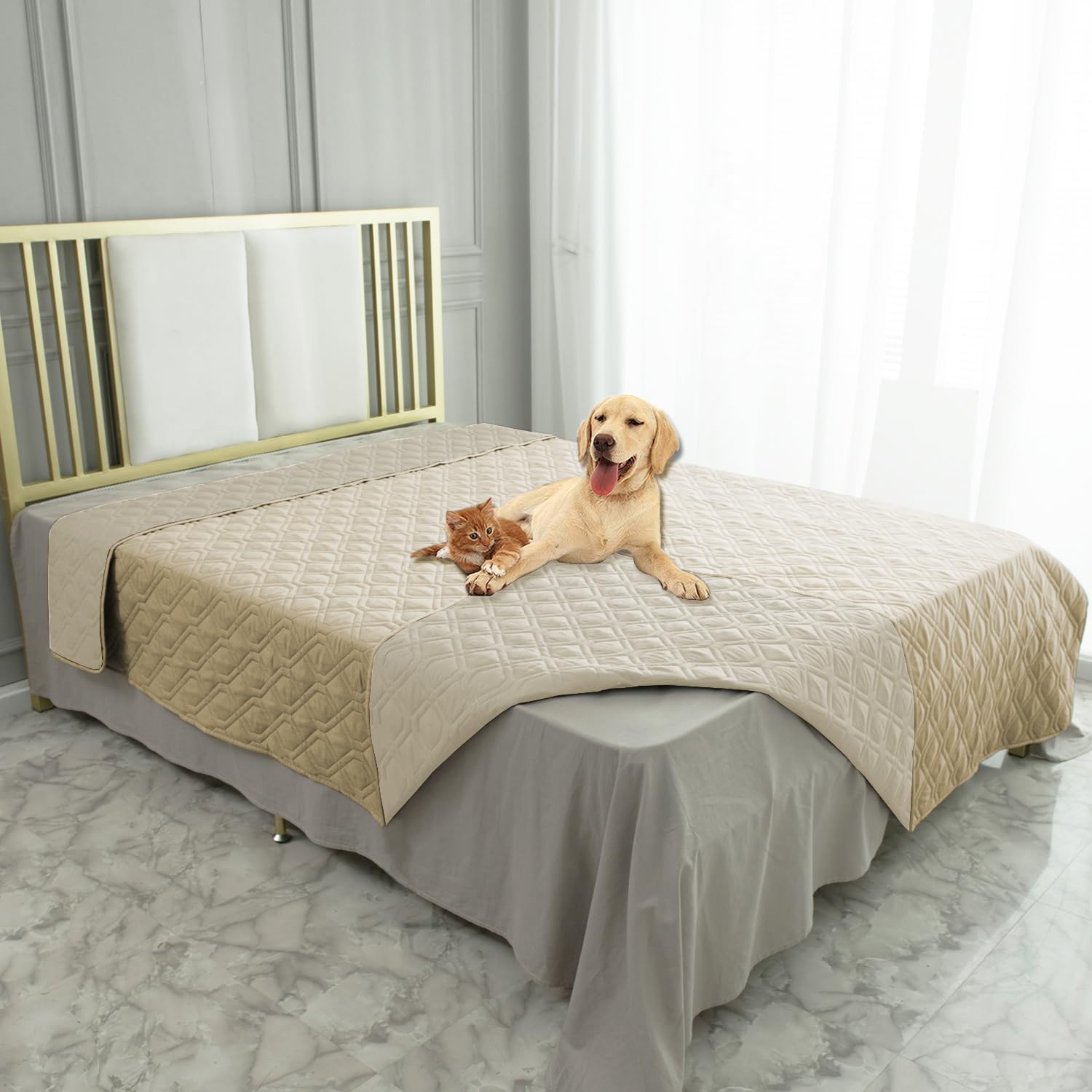 Ameritex Waterproof Dog Bed Cover Pet Blanket for Furniture Bed Couch Sofa Reversible - Pet Explorer