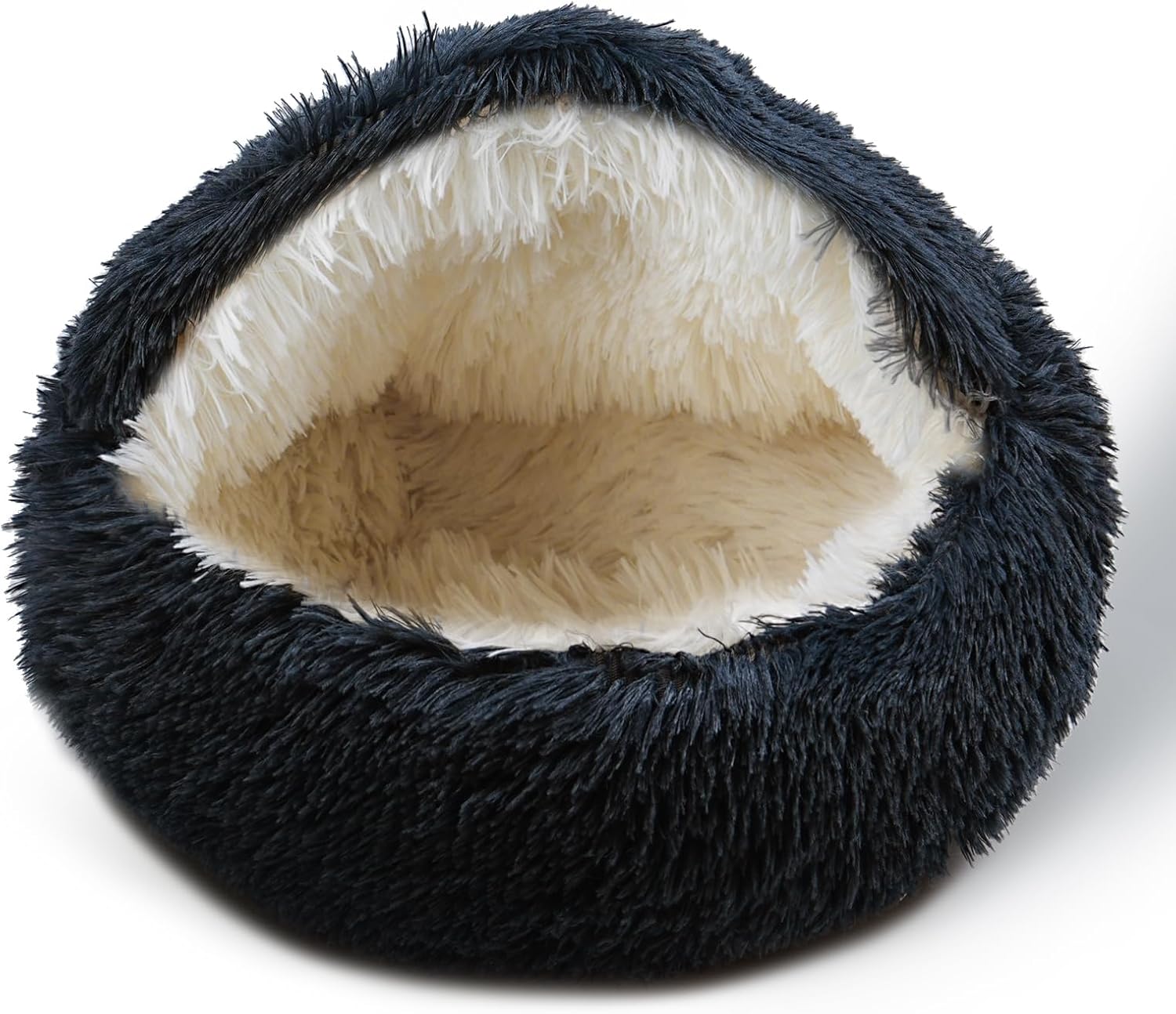 Cat Bed for Indoor Cats, Calming Cozy Cave with Self-Warming Plush, Entire Bed Machine Washable & Anti-Slip Base, Breathable Pet Bed for Small Cats&Dogs All Seasons (Dark Gray, 20 * 20inch) - Pet Explorer