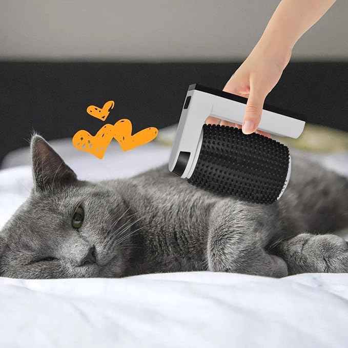 Automatic Cat Groomer - Self Grooming Brush Station with Catnip, Softer Corner Scratcher, Facial Grooming Tool for Kittens | Self Cleaning Brushs for Long Short Pet Care Indoor