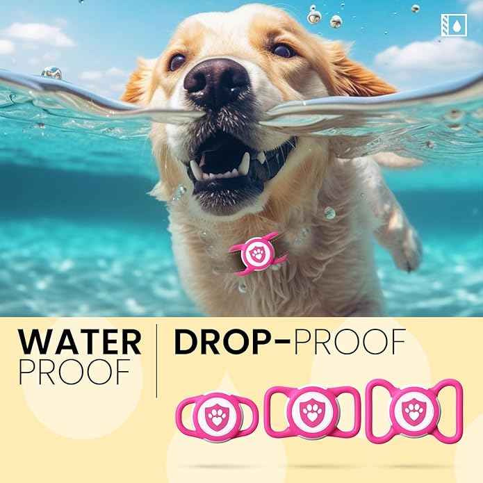 Waterproof AirTag Dog Collar Holder for Apple AirTag QR Code