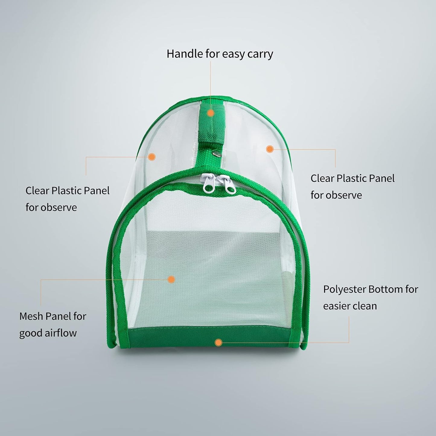 Small Butterfly Habitat, Insect Mesh Cage, Caterpillar Enclosure, Critter Cage, Bug Terrarium Portable Carry Handle Easy to Observe 8 x 8 x 8 Inches - Pet Explorer
