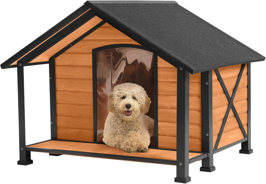 Dog House Outdoor & Indoor, Dog Kennel for Winter, Insulated Puppy Shelter for Small & Medium & Large Dogs,Unique All-Around Iron Frame (Medium) - Pet Explorer