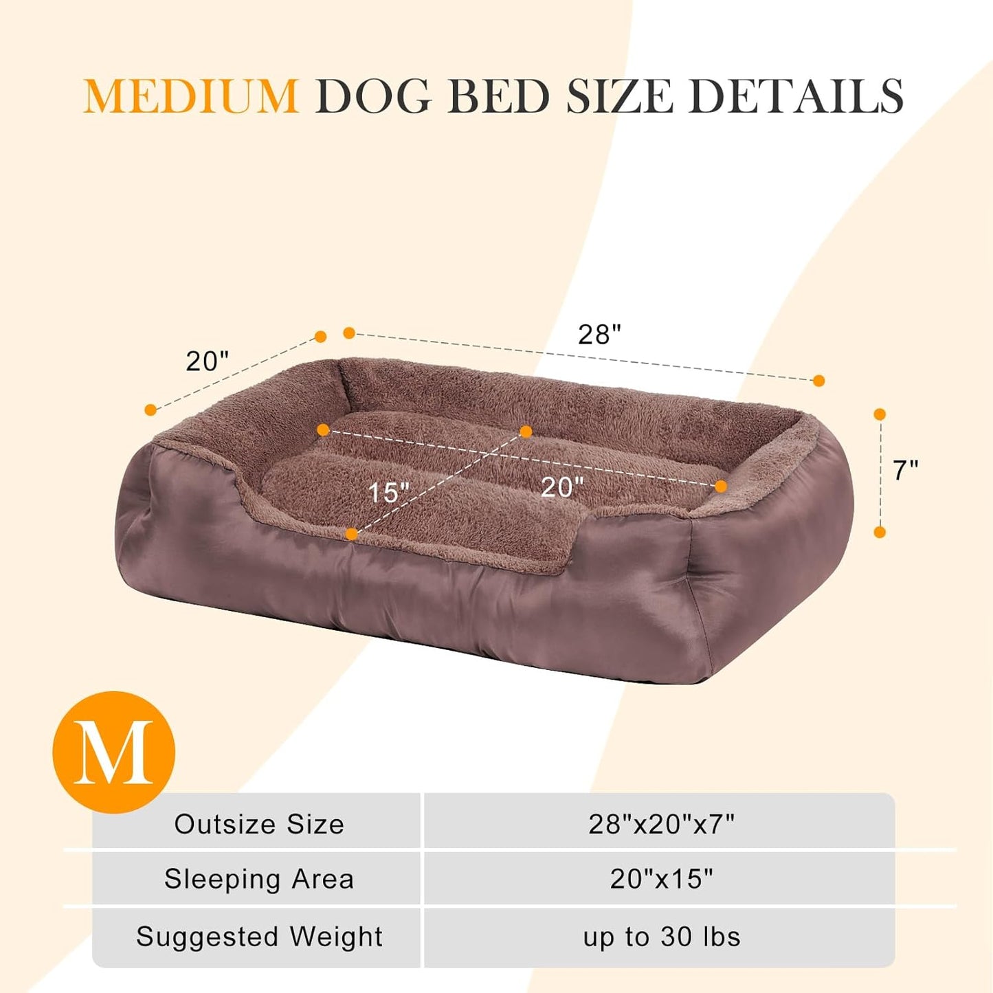 Dog Beds for Small Dogs Washable, Rectangle Dog Bed, Warming Soft Calming Sleeping Puppy Bed with Anti-Slip Bottom - Pet Explorer