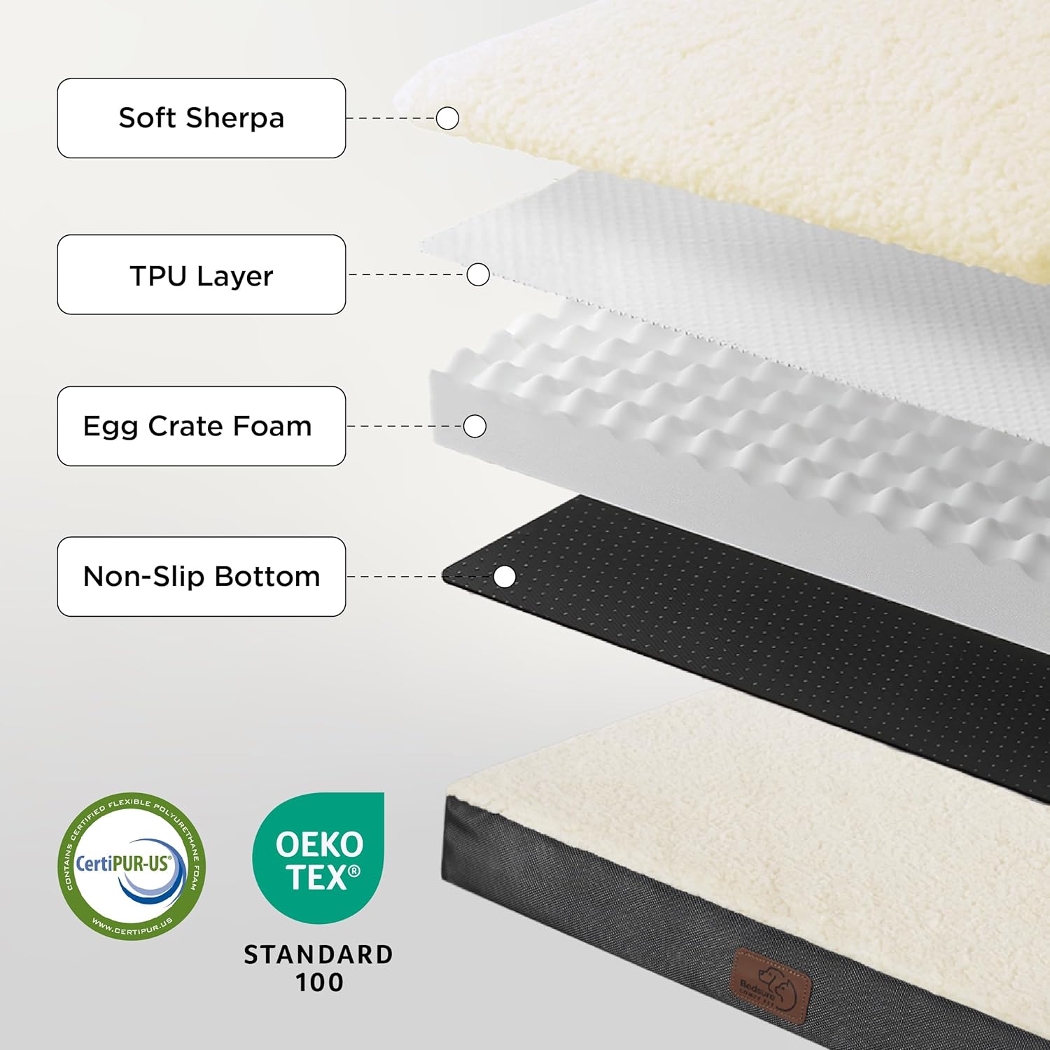 Bedsure Dog Bed for Small Dogs - Orthopedic Flat Puppy Beds with Removable Washable Cover, Egg Crate Foam Pet Mat, Suitable for Pet Up to 20 lbs - Pet Explorer