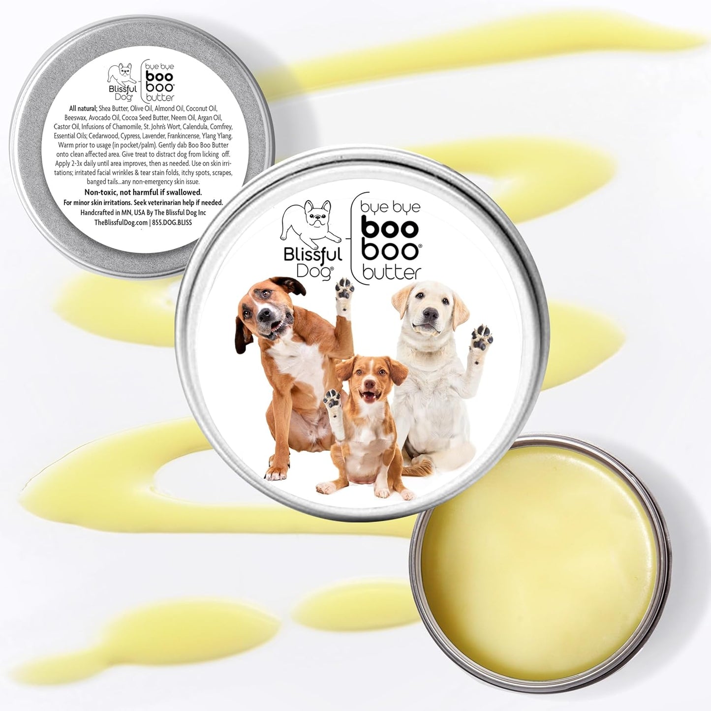 The Blissful Dog Three Cute Puppies Boo Boo Butter, 16oz - Pet Explorer