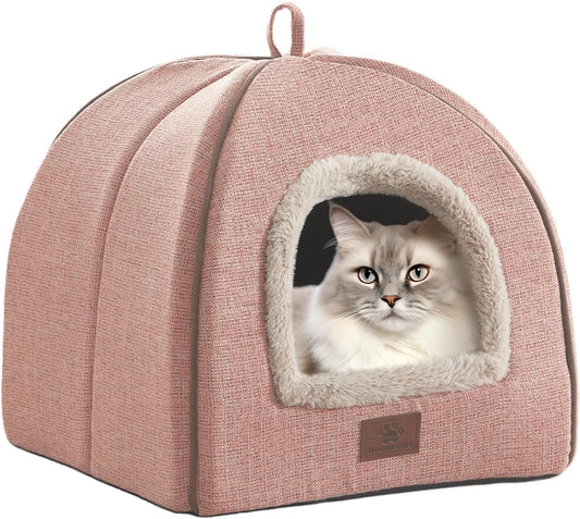 Cat Bed for Indoor Cats - Cat Cave Beds Cat House Cat Tent with Removable Washable Cushioned Pillow, Soft Kitten beds,Cat Beds & Furniture, for Small and Medium Pet Bed - Pet Explorer