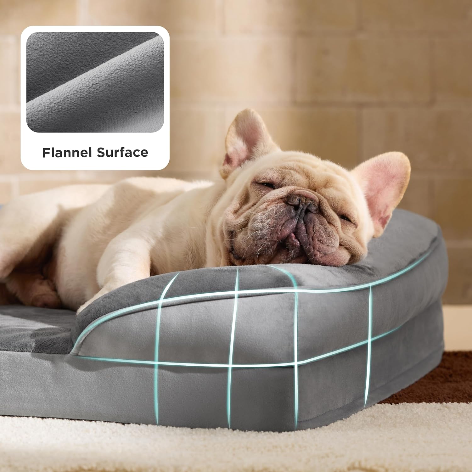 Bedsure Orthopedic Dog Bed Medium Size Dogs - Washable Medium Dog Cat Bed Waterproof, Comfort Pet Couch Sofa with Washable Removable Cover, Pets Bed with Nonskid Bottom, Grey, 28" - Pet Explorer