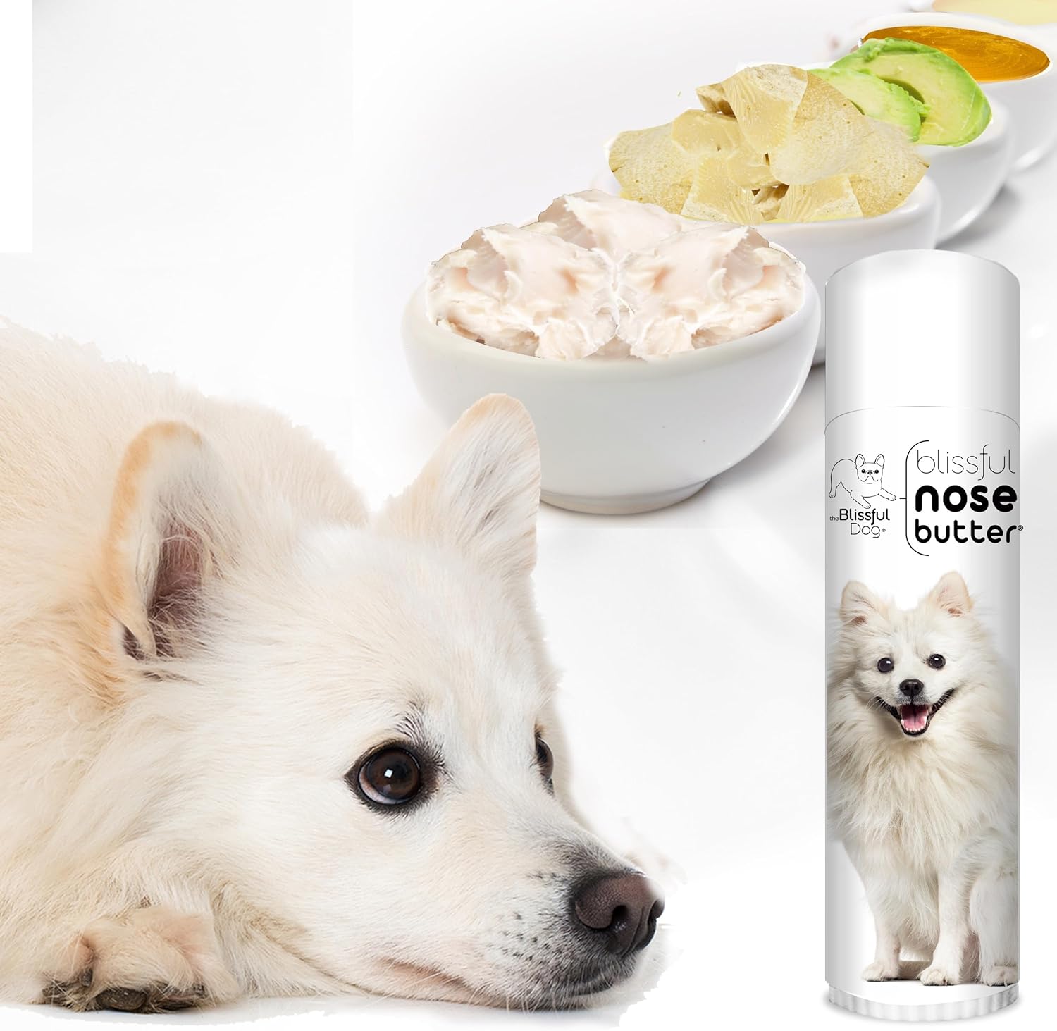 The Blissful Dog American Eskimo Nose Butter for Dry, Cracked Skin, Lick-Safe Dog Nose Balm with Moisturizing Shea Butter, Almond, Olive, and Essential Oils, Pet Supplies, Uncented, 0.50 oz. - Pet Explorer