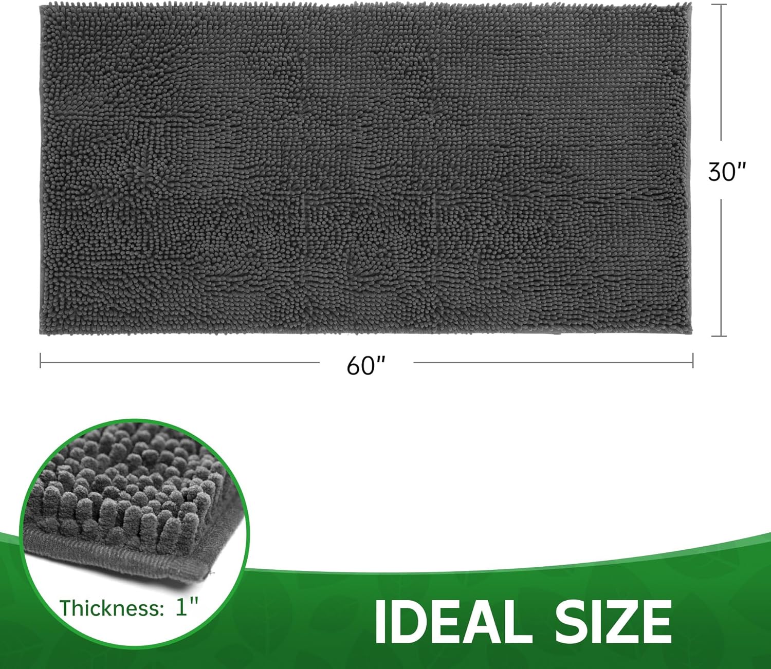 Dog Door Mat Indoor Entrance, 60" x 30" Absorbent Quick-Drying Mud Rugs, Non-Slip Door Rugs for Entryway Indoor Washable, Soft Chenille Dog Mat for Muddy Paws - Pet Explorer
