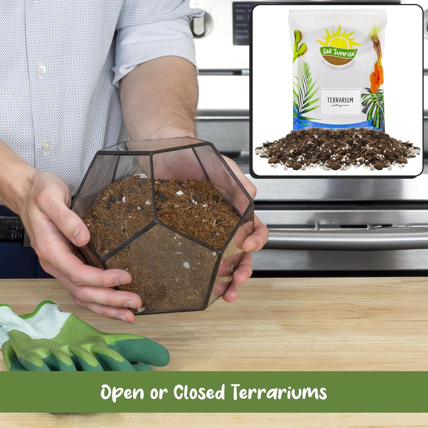 Terrarium Potting Soil Mix (8 Quarts), w/Blended Filtering Charcoal Custom Made for Terrariums - Pet Explorer
