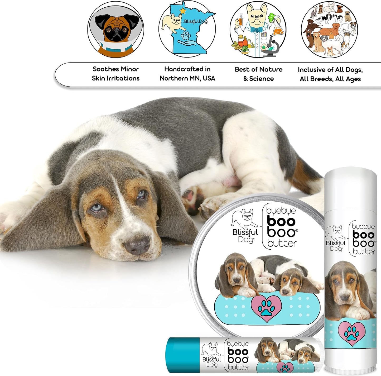 The Blissful Dog .15 oz Tube Basset Hound Booboo Butter - Pet Explorer