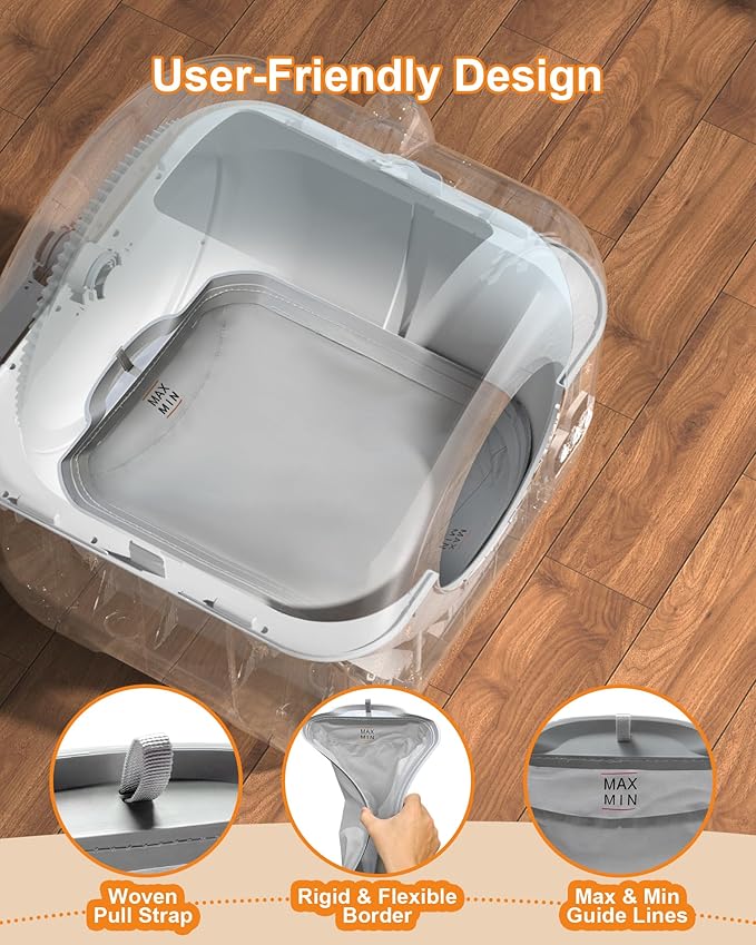 Self Cleaning Litter Box Mat, Cat Litter Pads for Automatic Cat Litter Box, Waterproof, Leakproof, Anti-Stick, Scratch Resistance, High Flexibility Self Cleaning Litter Box Replacement Accessories