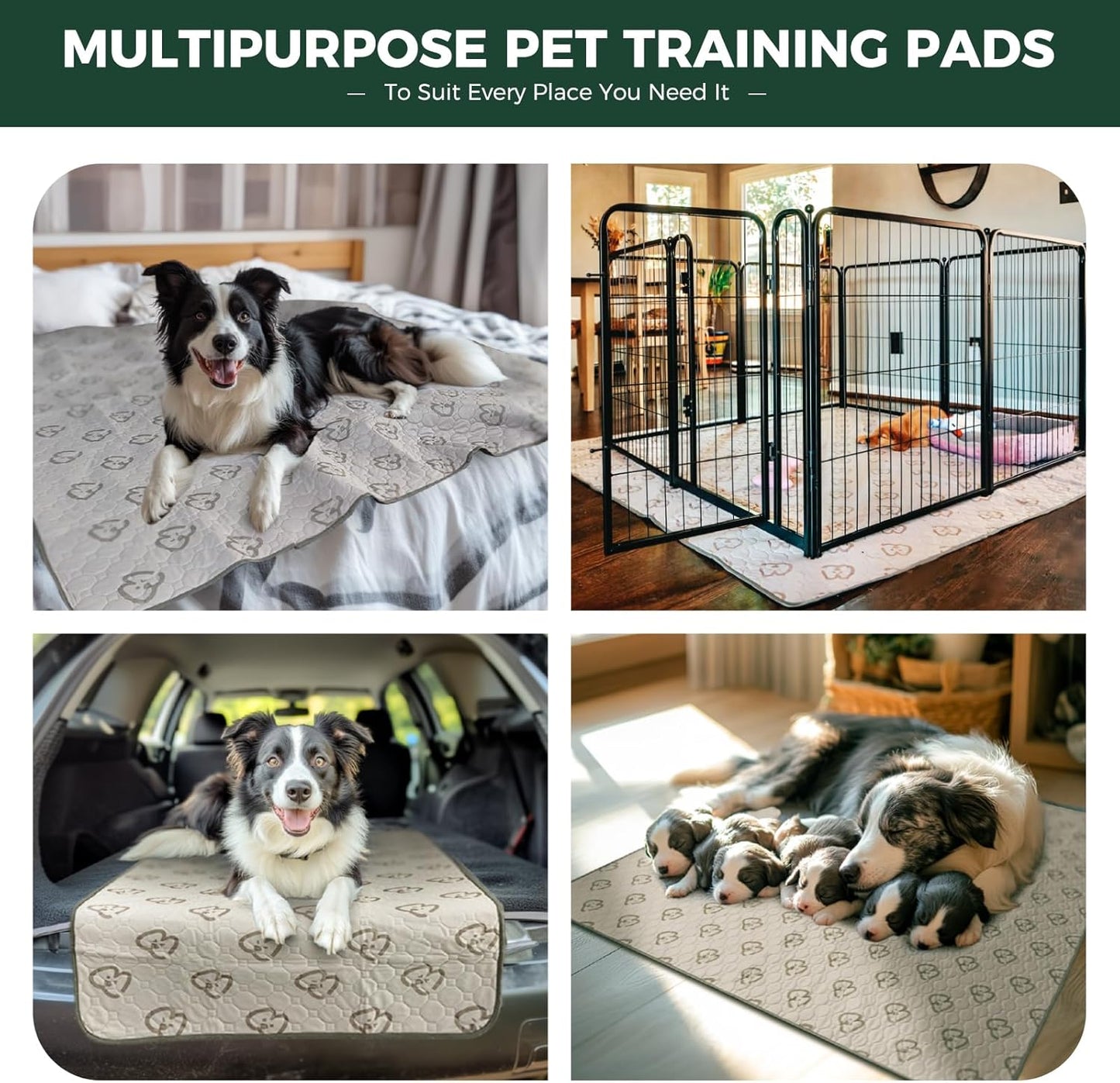 FXW Washable Pee Pads for Dogs, Puppy Pads with Super Absorbent, Specifically Designed for FXW Rollick/Homeplus 32/40/45inch 8 Panels Dog Playpen, 71" Square, Khaki, 1 Pack - Pet Explorer