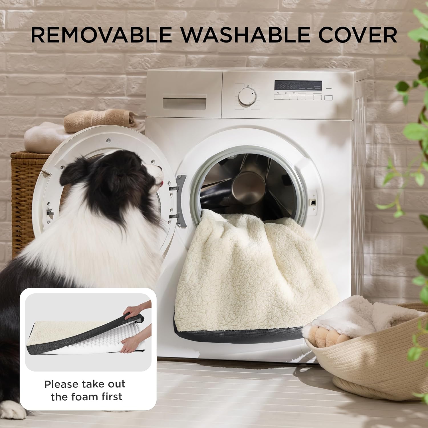 Bedsure Dog Beds Large Sized Dog - Orthopedic Flat Pet Beds with Removable Washable Cover, Egg Crate Foam Puppy Mat, Suitable for Pet Up to 65 lbs - Pet Explorer
