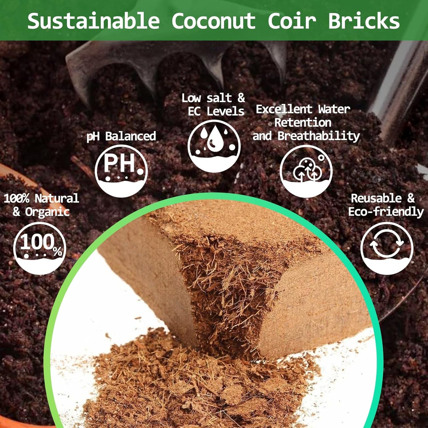 Riare 12pcs Organic Coco Coir Bricks Soil Blocks- 100% Natural Compressed Coco Peat Brick Coconut Fiber Substrate with Low EC& pH Balance, High Expansion Coco Coir Pith Coconut Husk for Garden - Pet Explorer