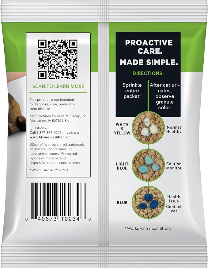 WORLD'S BEST CAT LITTER® Boosters™ Health Check-in™ | Cat Litter Additive for Health Monitoring | UTI Monitoring and Detection with Color Changing Indicator | Vet Approved | Single Packet, 12g