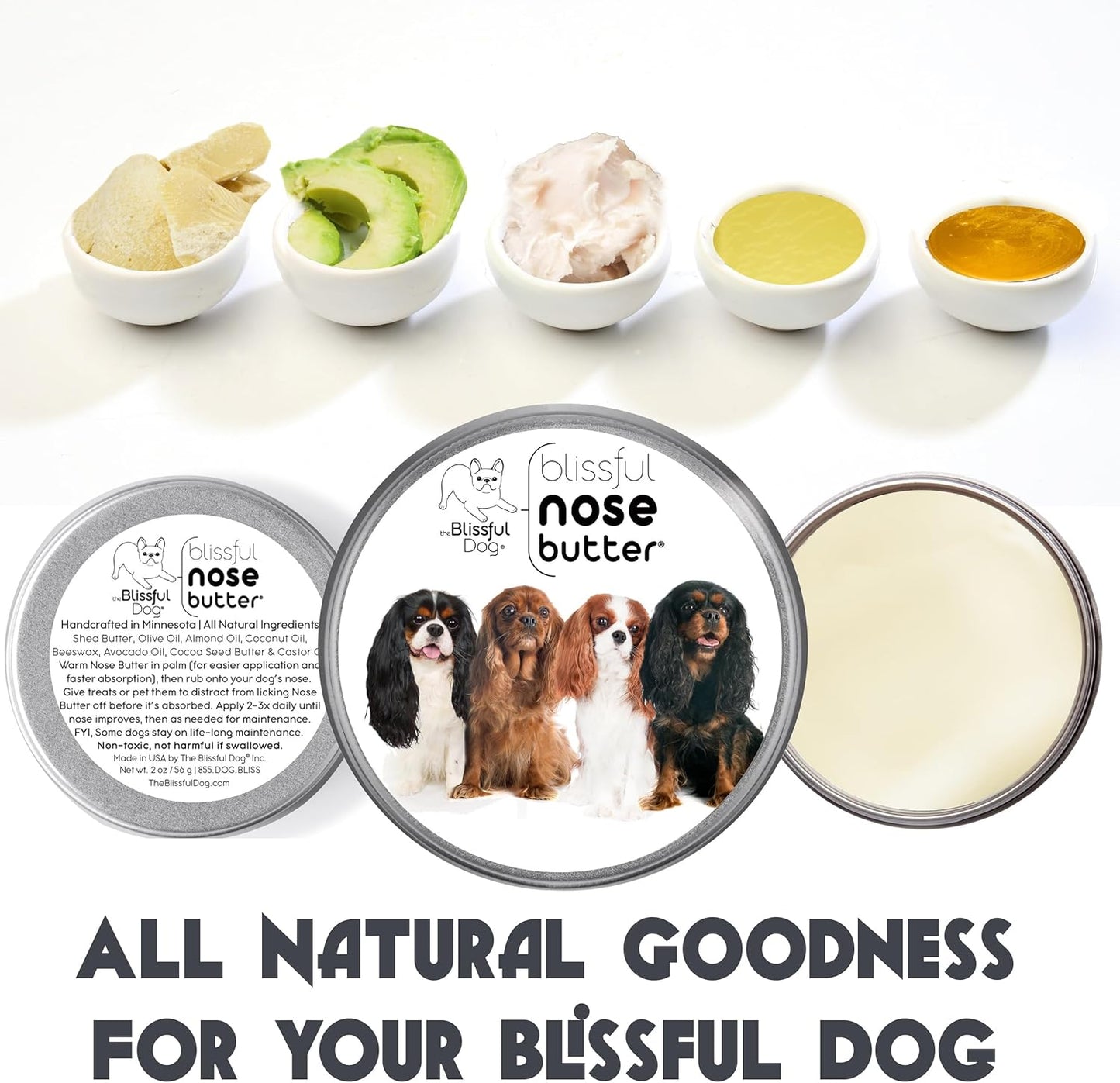 The Blissful Dog All 4 Cavalier King Charles Spaniel Unscented Nose Butter, 16oz - Pet Explorer