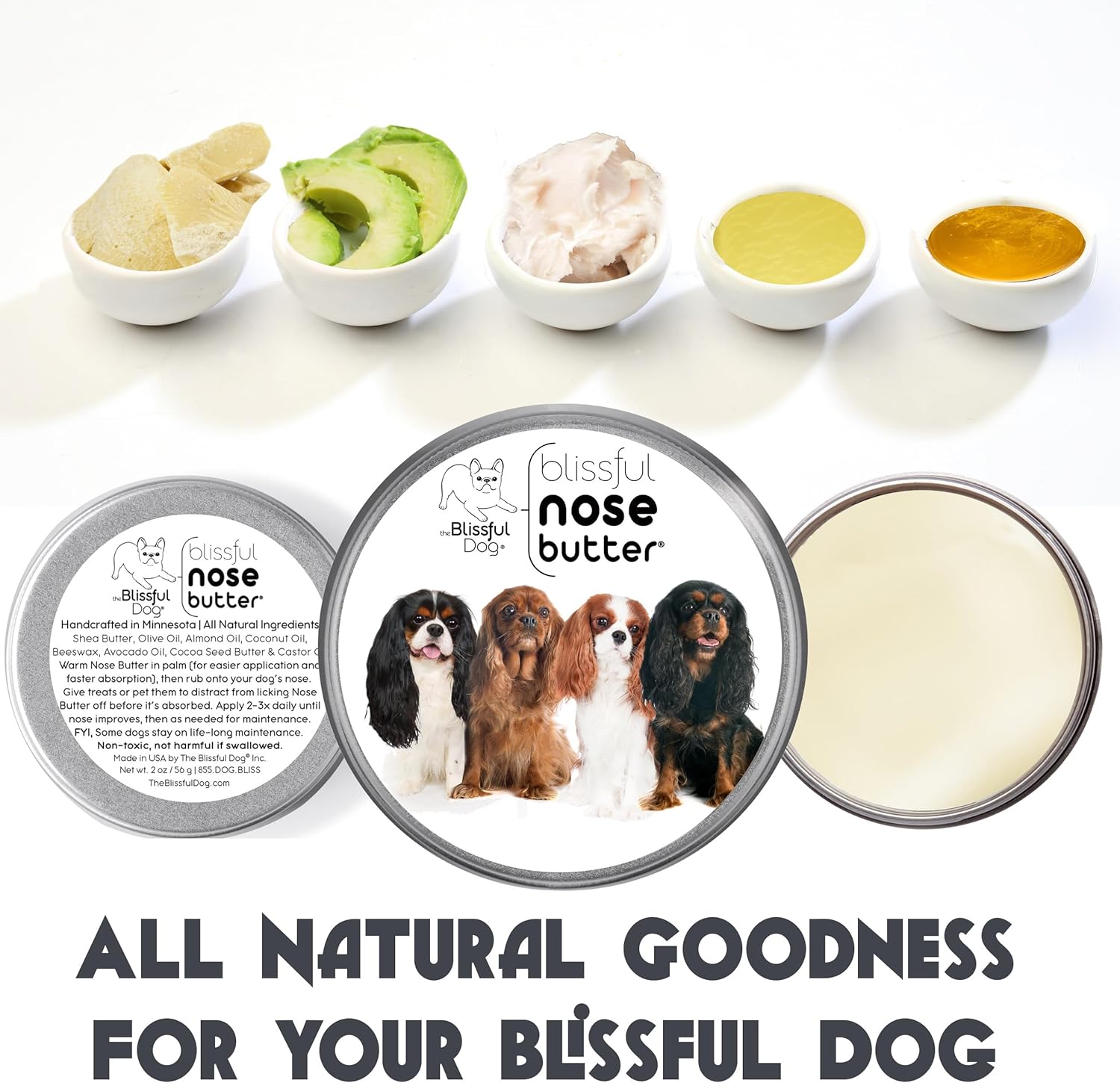 The Blissful Dog All 4 Cavalier King Charles Spaniel Unscented Nose Butter, 16oz - Pet Explorer