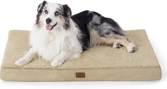 Bedsure XL Dog Bed for Crate - Large Orthopedic Flat Pet Beds with Removable Washable Cover, Egg Crate Foam Crate Mat, Suitable for Pet Up to 90 lbs - Pet Explorer