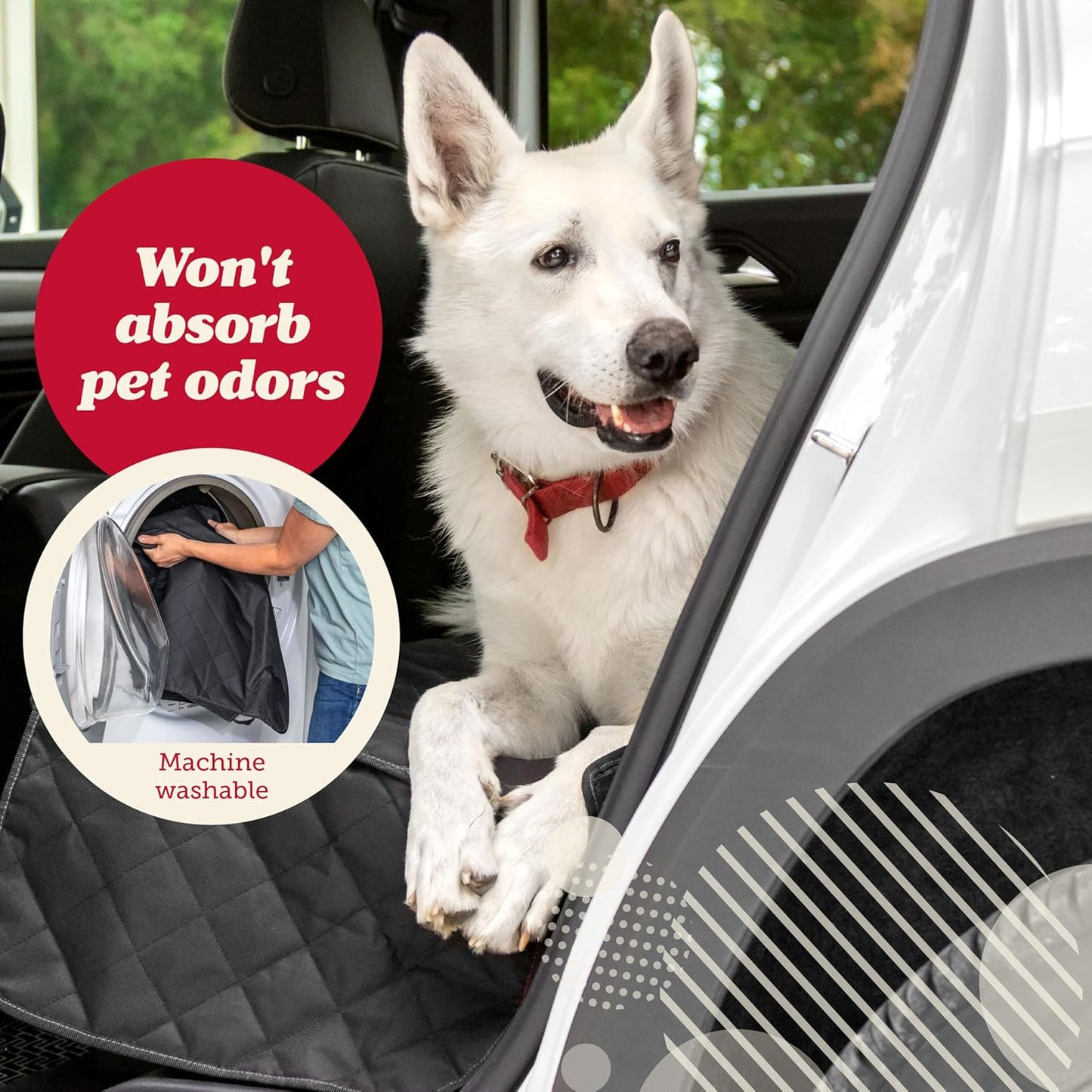 Lusso Gear Dog Car Seat Cover for Back Seat - 100% Waterproof - Full Protection from Mud, Scratches, Shedding - Non-Slip Cover Stays in Place, Fits Car, Truck, SUV (Gray) - Pet Explorer