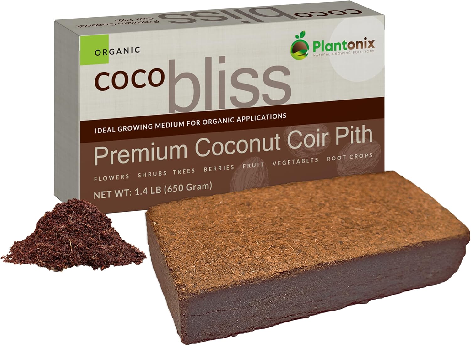 Coco Coir Brick (650gms) - Organic Coco Coir for Plants & Gardening - OMRI-Listed Cocopeat for Garden Soil, Seed Starter Soil, & Mulch - Coconut Coir Brick - Coconut Fiber Potting Mix - Pet Explorer