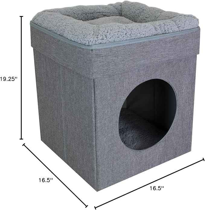 Kitty City Indoor Cat Cube Furniture, Gray Cube