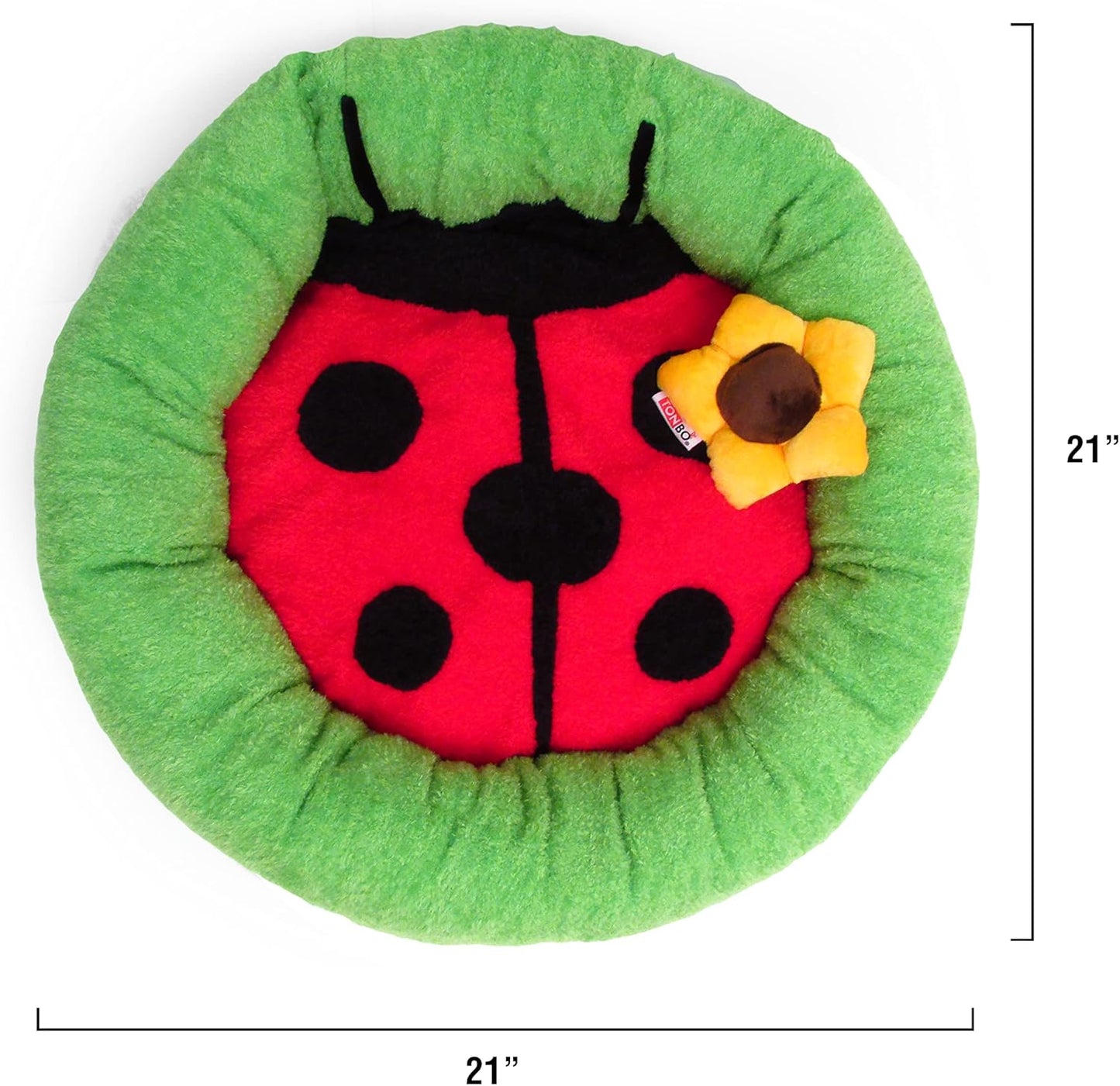 TONBO Soft Plush Small Cute and Cozy Nature Dog Cat Bed, Washer and Dryer Friendly (Ladybug) - Pet Explorer