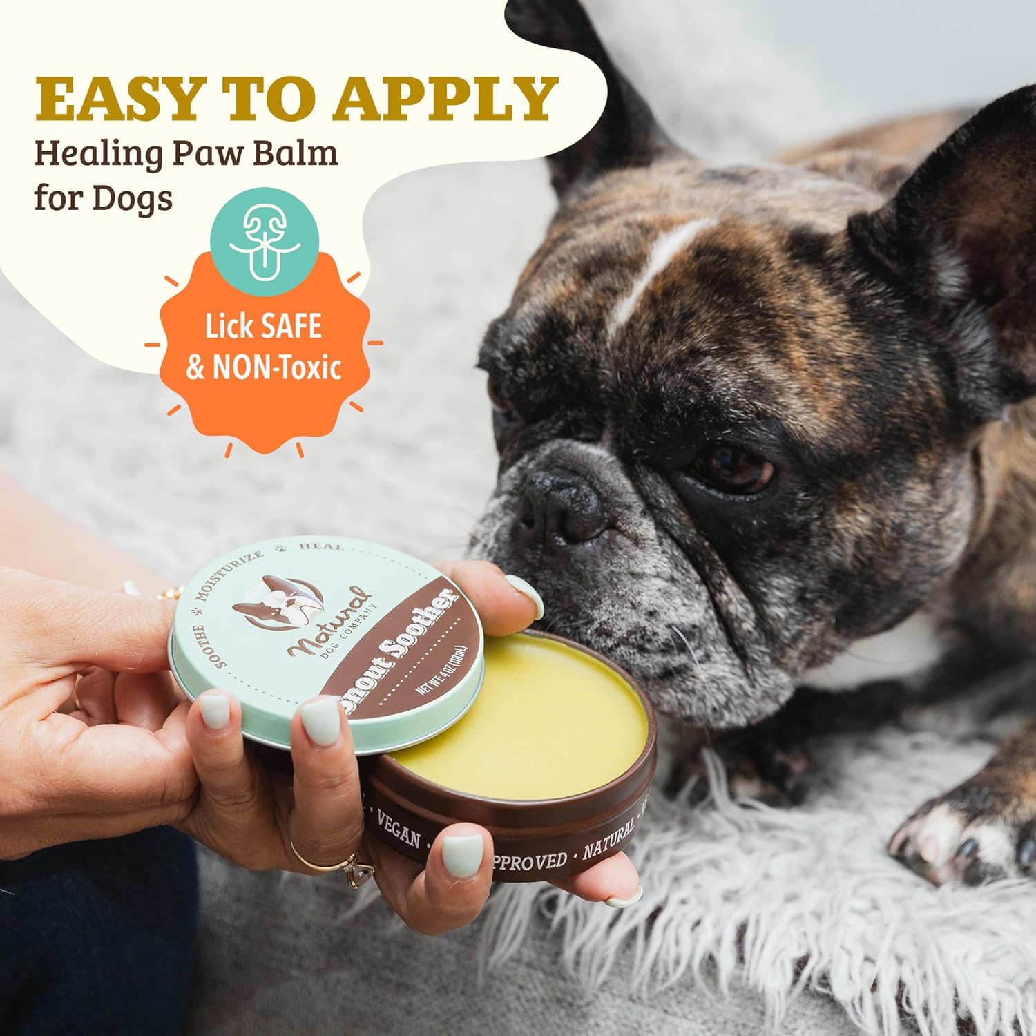 Natural Dog Company Snout Soother Dog Nose Balm, 4 oz. Tin, Dog Balm for Paws and Nose, Moisturizes & Soothes Dry Cracked Noses, Plant Based Nose Cream for Dogs - Pet Explorer