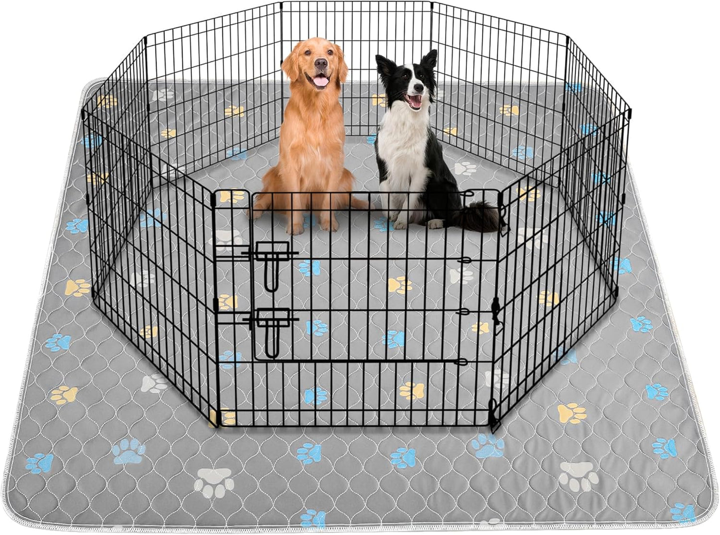 Aitmexcn Washable Puppy Dog Pee Pad, 100% Waterproof Whelping Training Mat for Puppy/Senior Dog, Fast Drying Reusable Puppy Pads for Indoor, Outdoor and Car Travel- 72'' x 72'' Llight Gray 1PC - Pet Explorer