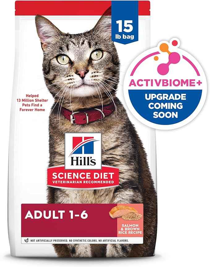 Hill's Science Diet Adult 1-6 Dry Cat Food, Salmon & Brown Rice, 15 lb. Bag