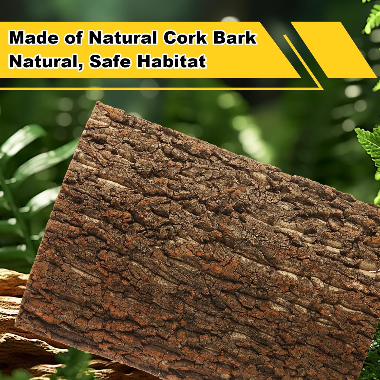 4PCS Cork Terrarium Background 15.7x11.8in Reptile Tank Background Board Habitat Decoration, Natural Cork Large Bark Climbing Mat for Gecko Lizard Tortoise Chameleon - Pet Explorer