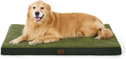 Bedsure XL Dog Beds Large Sized Dog -Orthopedic Flat Extra Large Pet Beds with Removable Washable Cover, Egg Crate Foam Mat, Suitable for Pet Up to 100 lbs - Pet Explorer