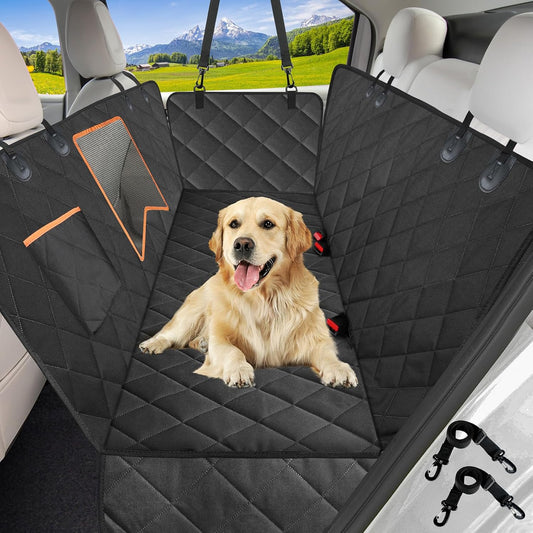 Kytely Dog Car Seat Cover for Back Seat,600D Heavy Duty Dog Hammock for Car with Side Flap,100% Waterproof Pet Backseat Cover, Anti-Scratch Nonslip Pet Seat Protector for Cars Trucks and SUV - Pet Explorer