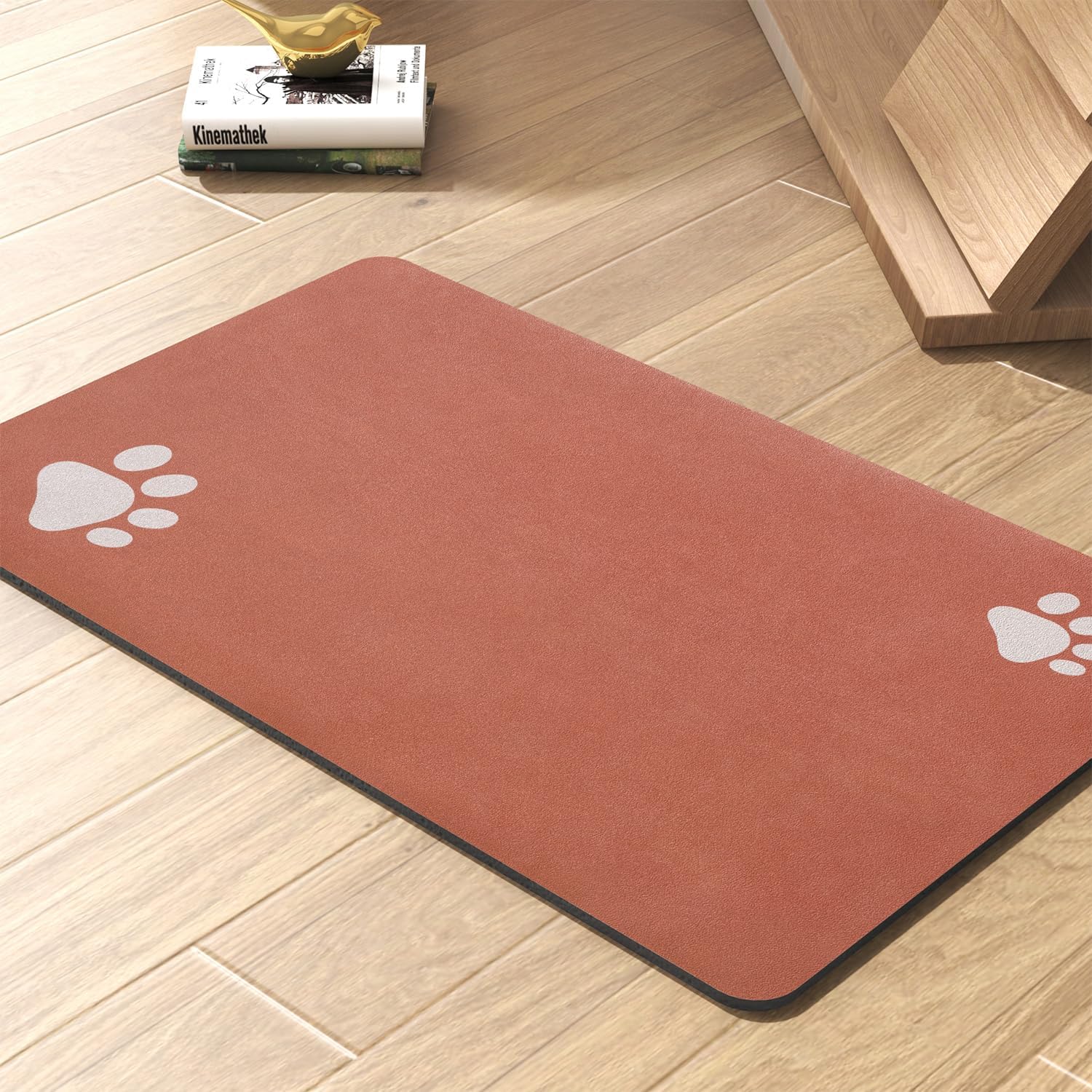Pet Feeding Mat-Absorbent Dog Mat for Food and Water Bowl-No Stains Quick Dry Water Dispenser Mat-Dog Accessories Pet Supplies-Bowl for Messy Drinkers（Orange,16"x24" - Pet Explorer