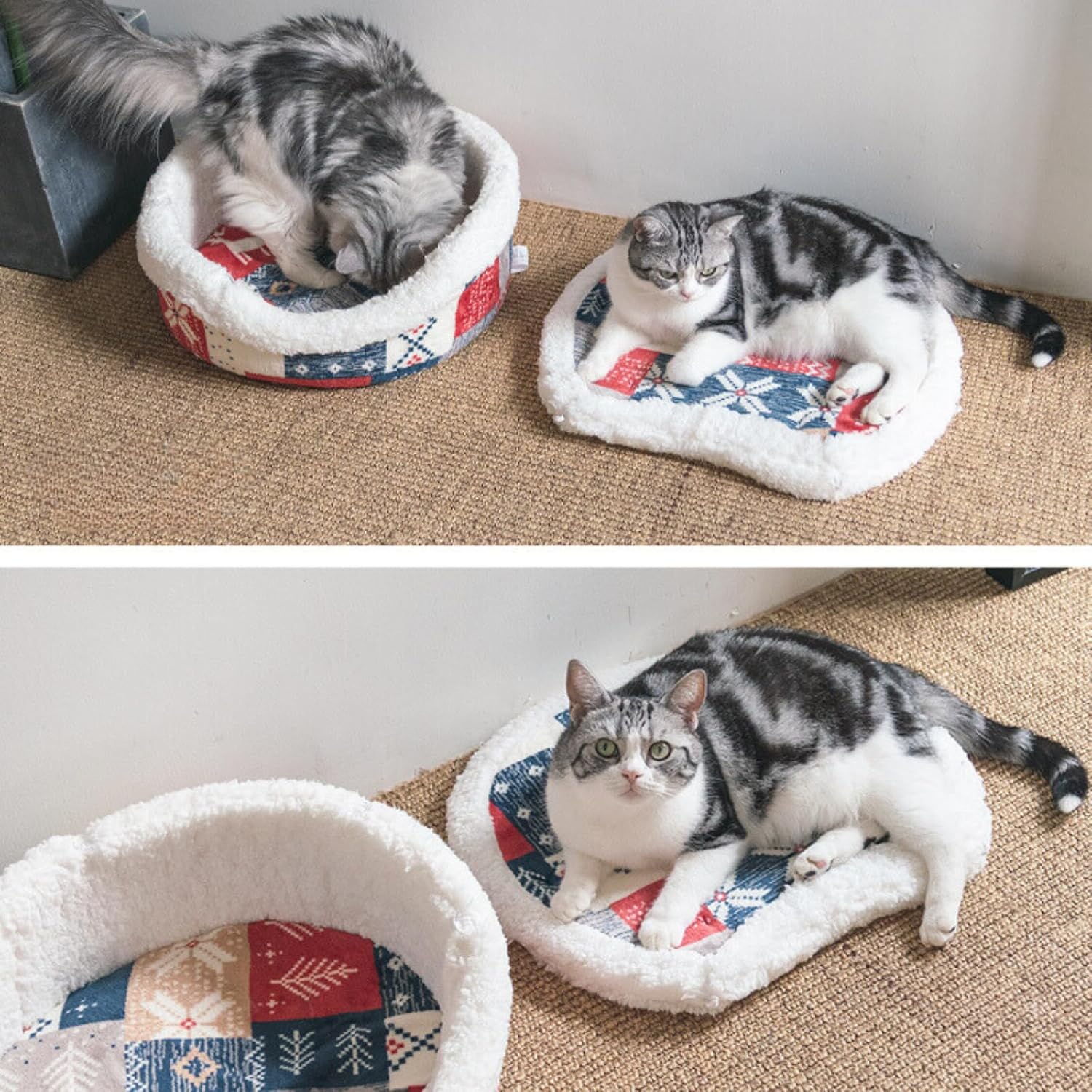 Cat Cave Bed – Plush, Warm & Calming Hideaway with Detachable Lid & Mat, Covered House for Indoor Kitten & Kitty (Yellow) - Pet Explorer