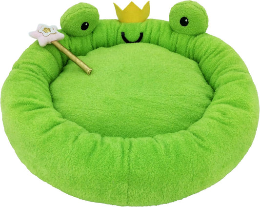 TONBO Soft Plush Small Cute and Cozy Food Dog Cat Bed, Washer and Dryer Friendly (Frog) - Pet Explorer