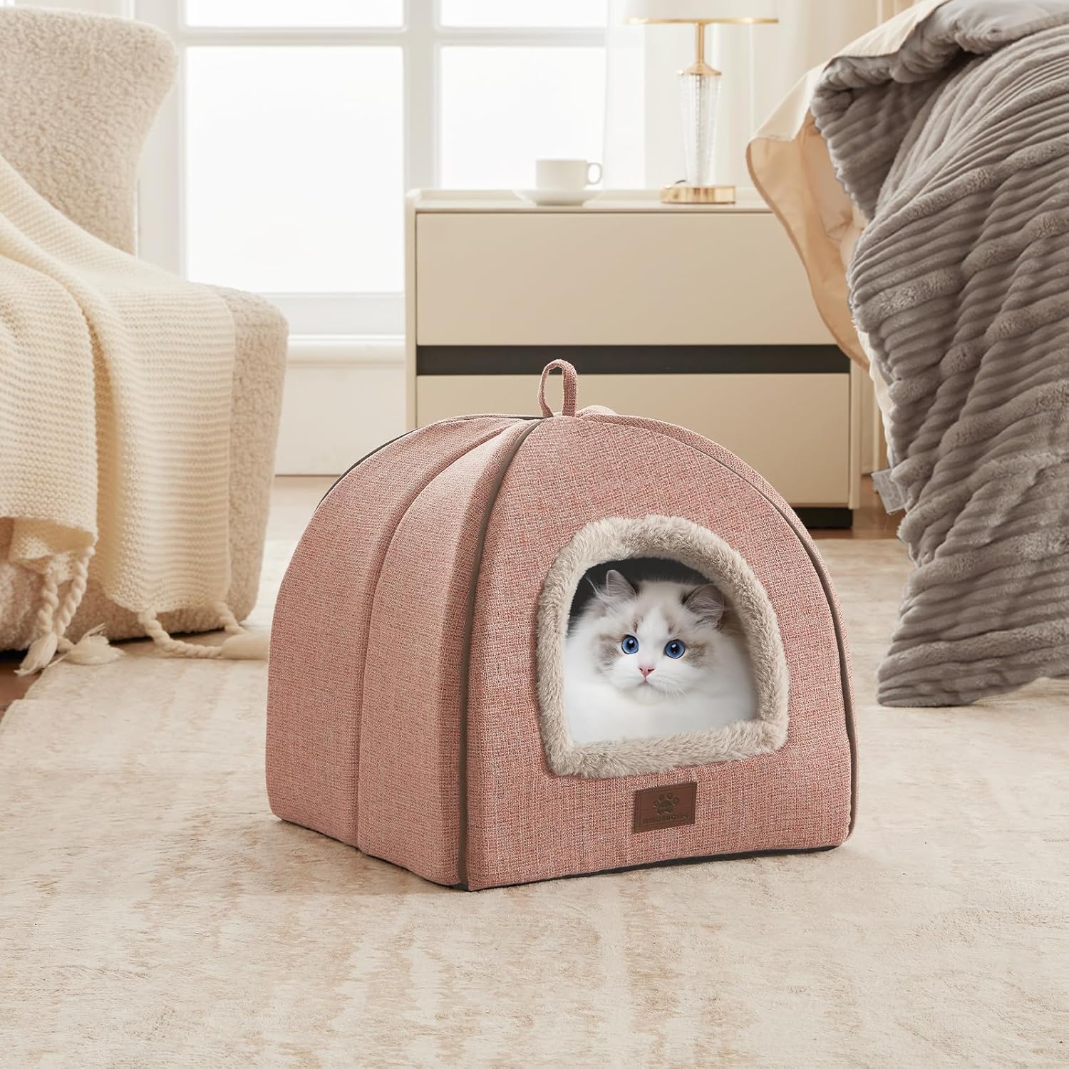 Cat Bed for Indoor Cats - Cat Cave Beds Cat House Cat Tent with Removable Washable Cushioned Pillow, Soft Kitten beds,Cat Beds & Furniture, for Small and Medium Pet Bed - Pet Explorer