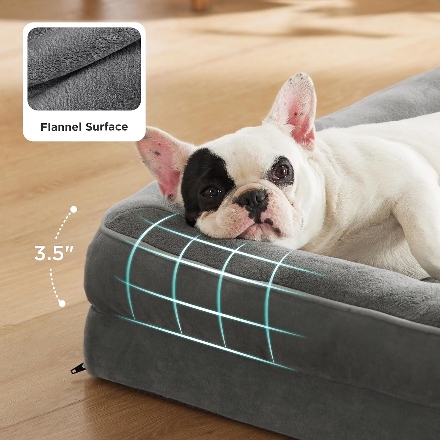 Bedsure L Plus Orthopedic Dog Bed for Large Dogs - Washable Dog Cat Bed Waterproof, L Plus Big Comfort Dogs Couch Sofa with Washable Removable Cover, Pet Bed with Nonskid Bottom, Grey, 38" - Pet Explorer