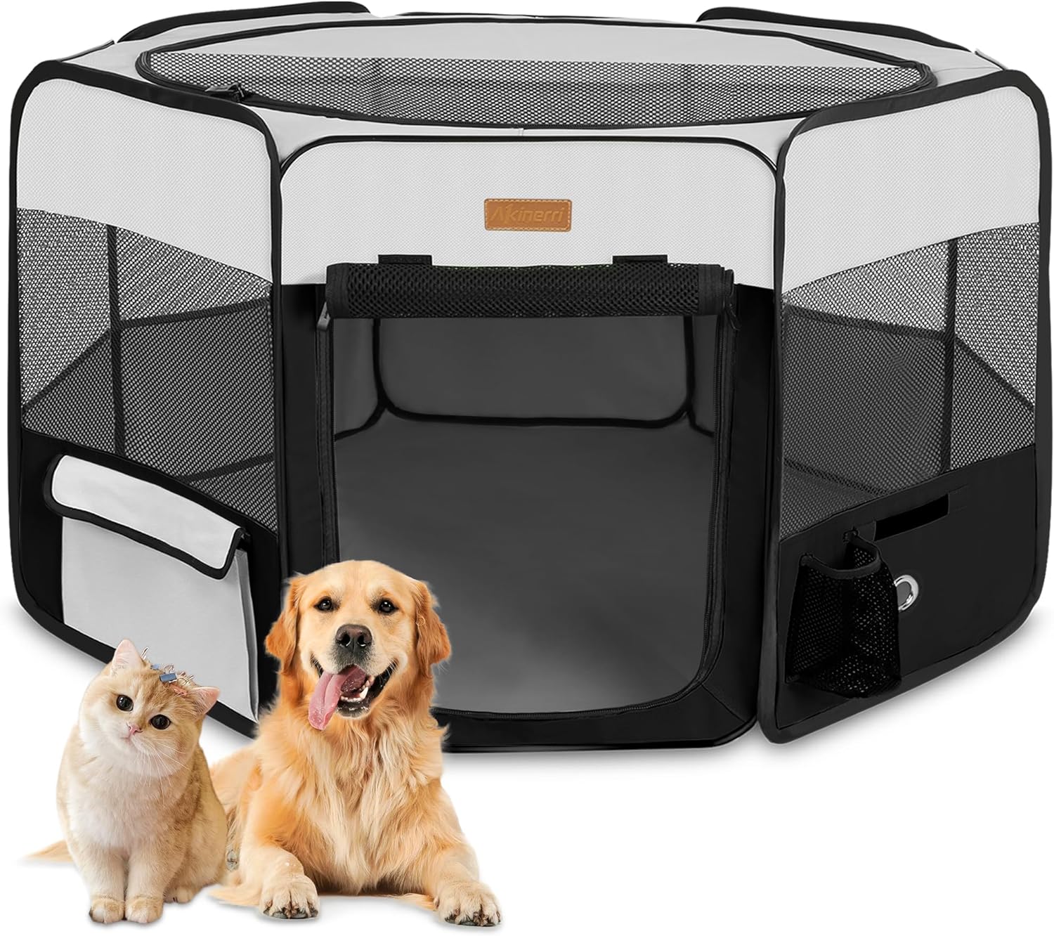 Dog Playpen, Portable Pet Play Pen for Cat, Puppies, Rabbits, Chickens, Foldable Large-Capacity Pet Tent for Indoor/Outdoor Travel Camping (Size XL Without Carry Bag) - Pet Explorer